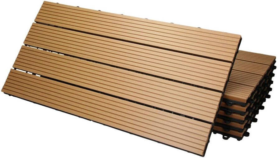 ECD Germany Wpc Terras Tegels 30x30 Cm 55er Spar Set Für 5m²