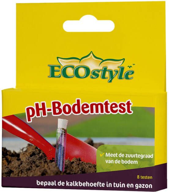 ECOstyle pH Bodemtest Zuurtegraad meter voor Grond Bepaal Kalk behoefte voor Tuin en Gazon 8 Testen