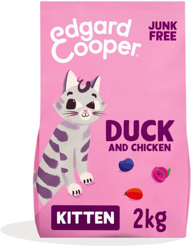 Edgard & Cooper Kattenvoer Kitten Eend Kip 4 X 2 Kg Voordeelverpakking