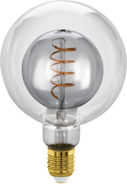 EGLO Ledfilamentlamp G125 Gerookt Glas E27 2w