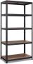 Avasco Stellingkast Maxi stellingrek houtlook zwart metalen frame 176x90x45 5 planken - Thumbnail 3