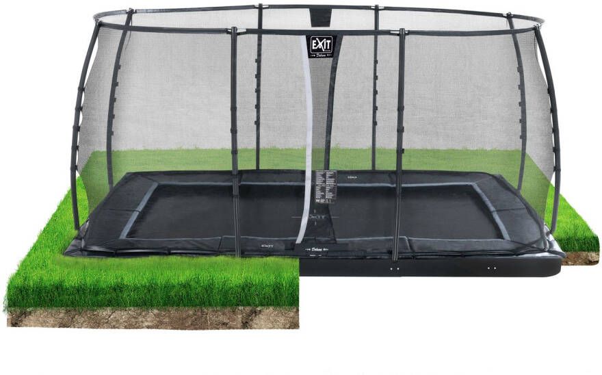 EXIT Toys EXIT Dynamic groundlevel trampoline rechthoek 305x519cm met veiligheidsnet- zwart - Foto 3