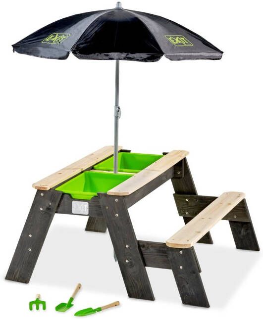 EXIT Toys Exit Aksent Zand- Water- En Picknicktafel (1 Bankje) Met Parasol En Tuingereedschap - Foto 2