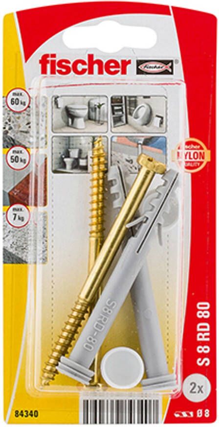 Fischer Set Wc-bevestiging S 8 Rd 80 2st.