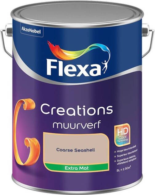 Flexa Creations Muurverf Extra Mat Coarse Seashell Kleur van het Jaar 2025 5L