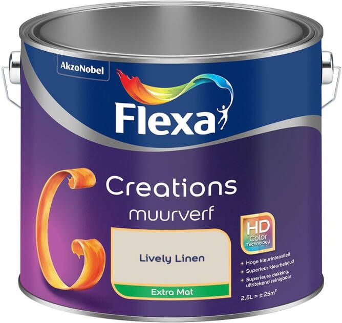 Flexa Creations Muurverf Extra Mat Lively Linen Kleur van het Jaar 2025 2 5L