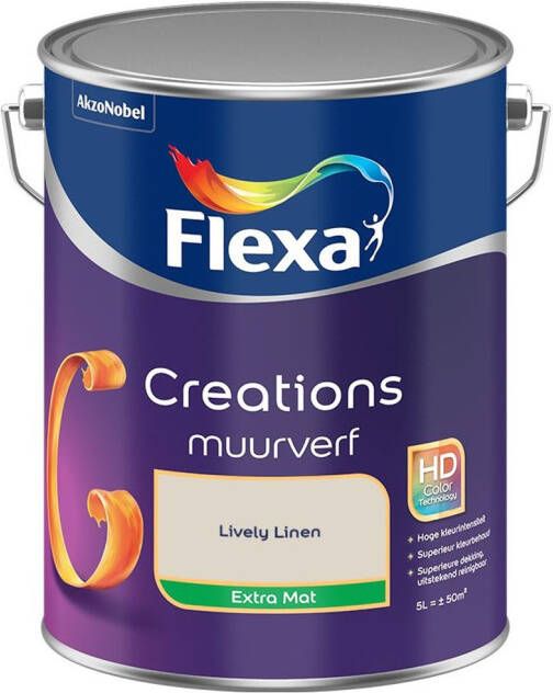 Flexa Creations Muurverf Extra Mat Lively Linen Kleur van het Jaar 2025 5L