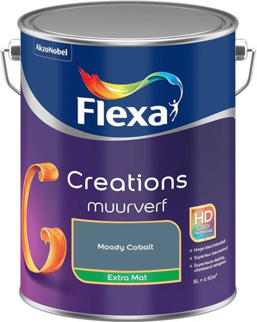 Flexa Creations Muurverf Extra Mat Moody Cobalt Kleur van het Jaar 2025 5L