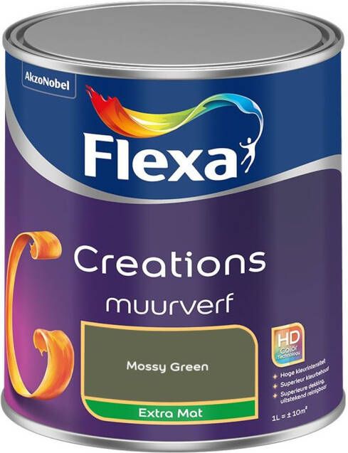 Flexa Creations Muurverf Extra Mat Mossy Green Kleur van het Jaar 2025 1L