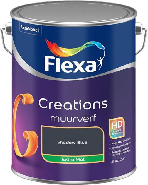 Flexa Creations Muurverf Extra Mat Shadow Blue Kleur van het Jaar 2025 5L