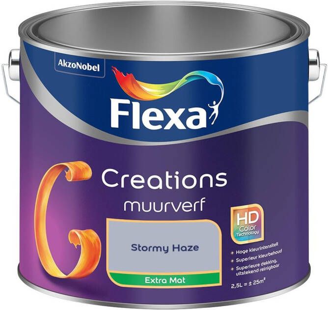 Flexa Creations Muurverf Extra Mat Stormy Haze Kleur van het Jaar 2025 2 5L