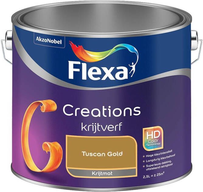 Flexa Creations Muurverf Krijt Tuscan Gold Kleur van het Jaar 2025 2 5L