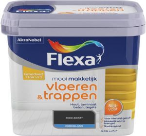 Flexa lak Mooi Makkelijk Vloeren & Trappen zijdeglans zwart 750ml