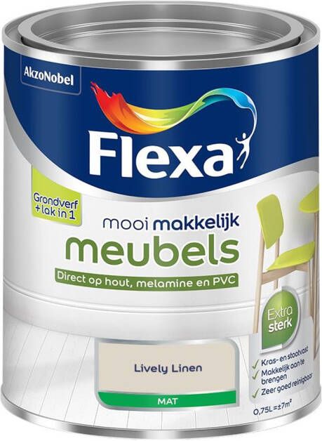 Flexa Mooi Makkelijk Meubels Mat Lively Linen Kleur van het Jaar 2025 0 75L