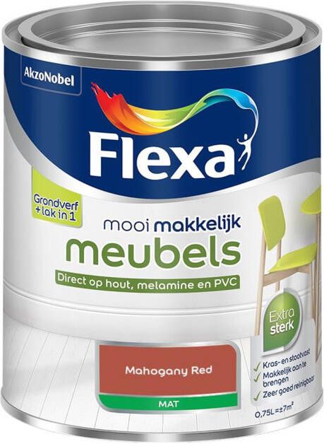 Flexa Mooi Makkelijk Meubels Mat Mahogany Red Kleur van het Jaar 2025 0 75L