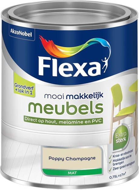 Flexa Mooi Makkelijk Meubels Mat Poppy Champagne Kleur van het Jaar 2025 0 75L