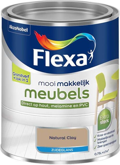 Flexa Mooi Makkelijk Meubels Zijdeglans Natural Clay Kleur van het Jaar 2025 0 75L