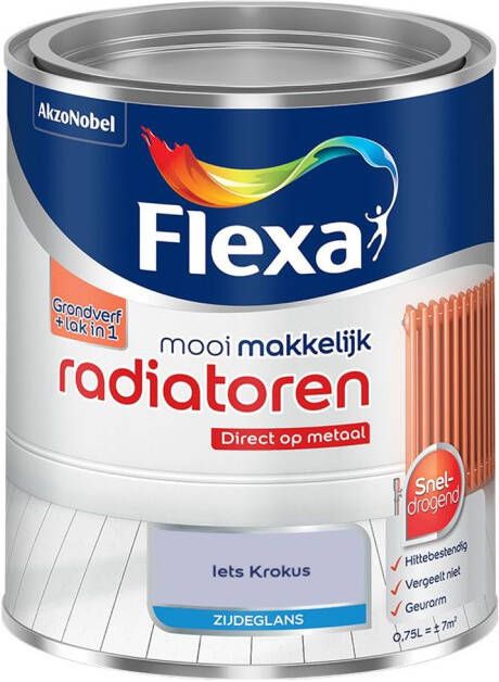 Flexa Mooi Makkelijk Radiatoren Zijdeglans Muurverf Iets Krokus Meng 750 Ml