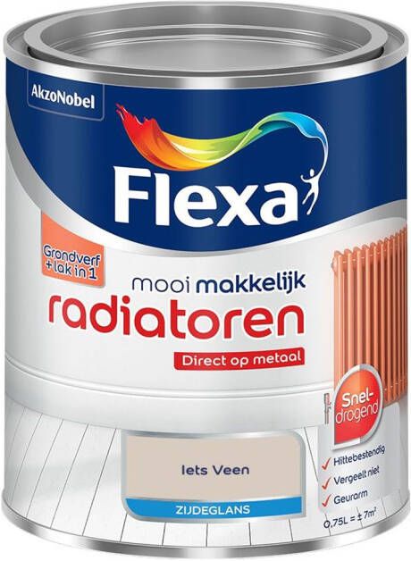 Flexa Mooi Makkelijk Radiatoren Zijdeglans Iets Veen Meng 750 Ml