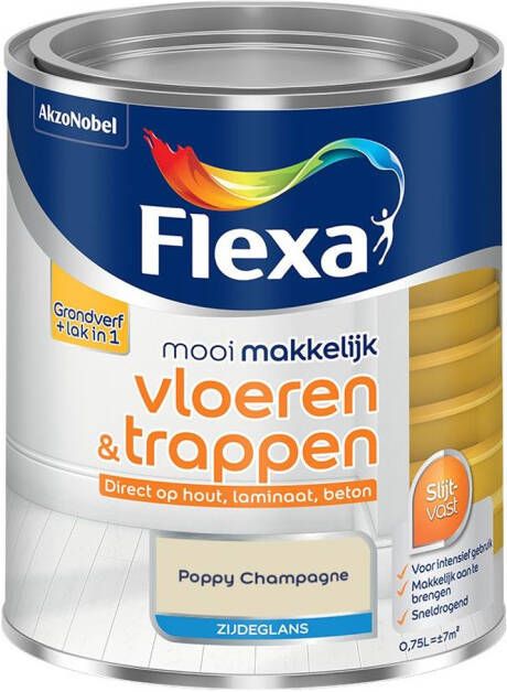 Flexa Mooi Makkelijk Vloeren & Trappen Zijdeglans Poppy Champagne Kleur van het Jaar 2025 0 75L