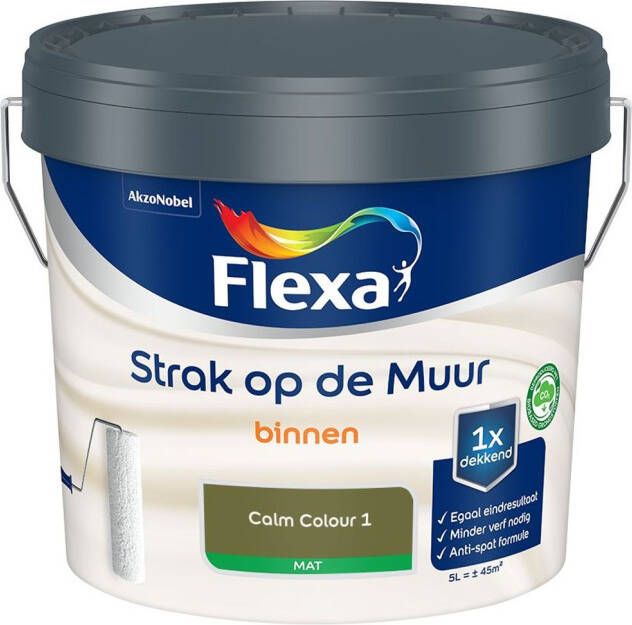 Flexa Strak Op De Muur Binnen Muurverf Mat Calm Colour 1 5 L