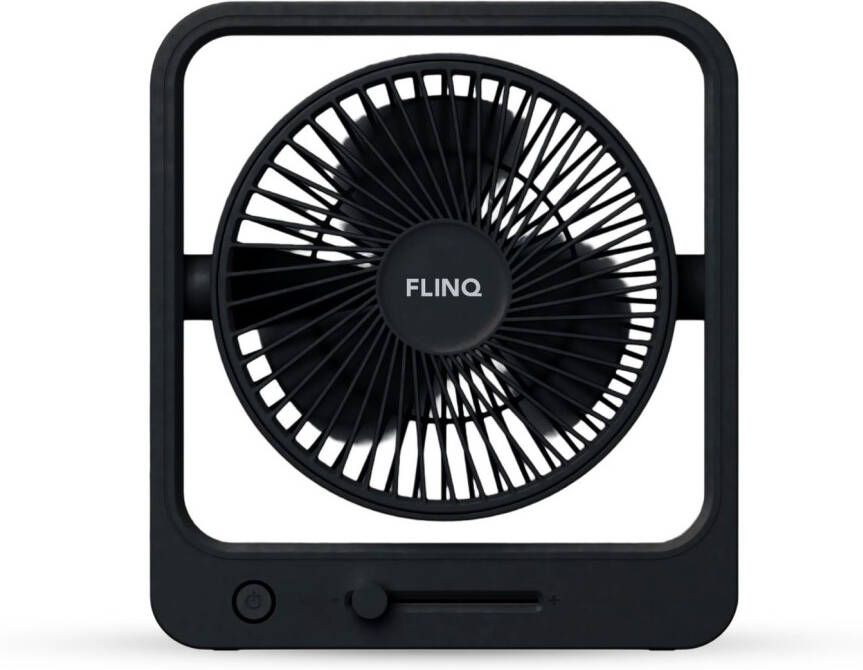 FlinQ Coolcube Tafelventilator -draadloos Oplaadbaar Aanpasbare Snelheden Zwart