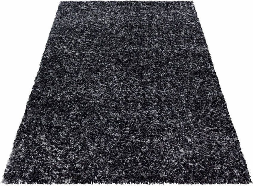 Flycarpets Hoogpolig Vloerkleed Lorium Gemeleerd Antraciet wit grijs 200 X 290 Cm