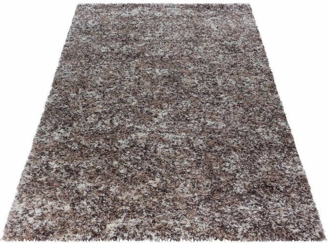 Flycarpets Hoogpolig Vloerkleed Lorium Gemeleerd Beige mocca crème 120 X 170 Cm