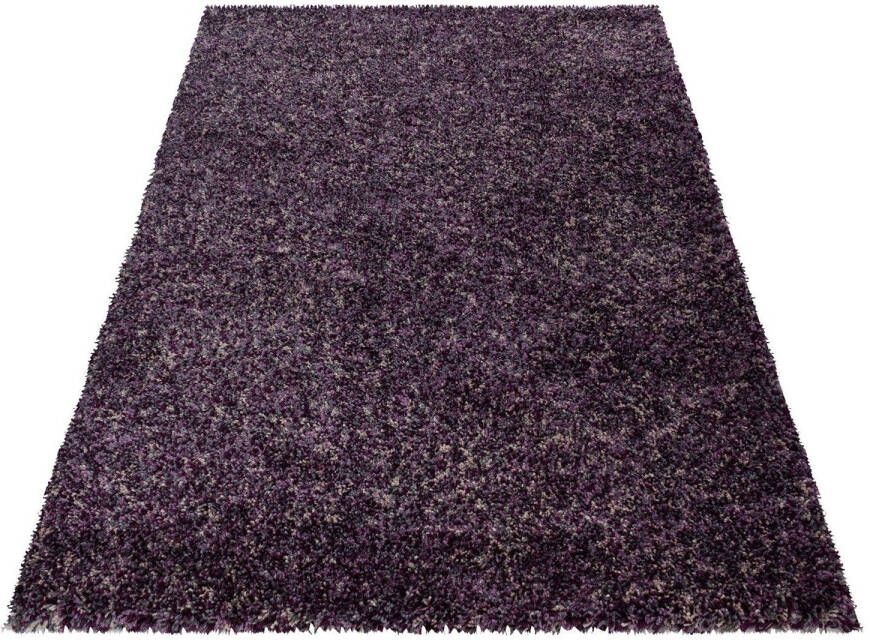 Flycarpets Hoogpolig Vloerkleed Lorium Gemeleerd Paars grijs 120 X 170 Cm