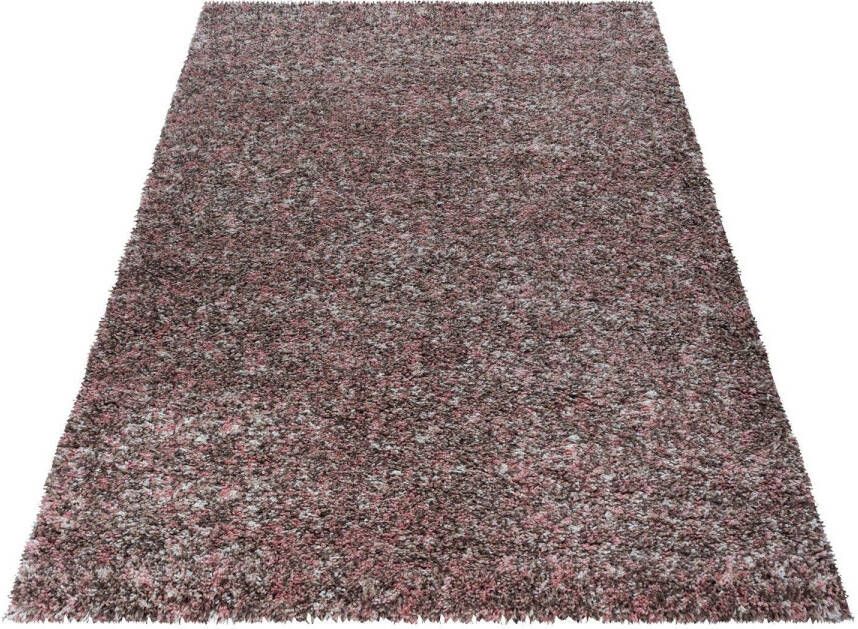 Flycarpets Hoogpolig Vloerkleed Lorium Gemeleerd Roze beige mocca 120 X 170 Cm