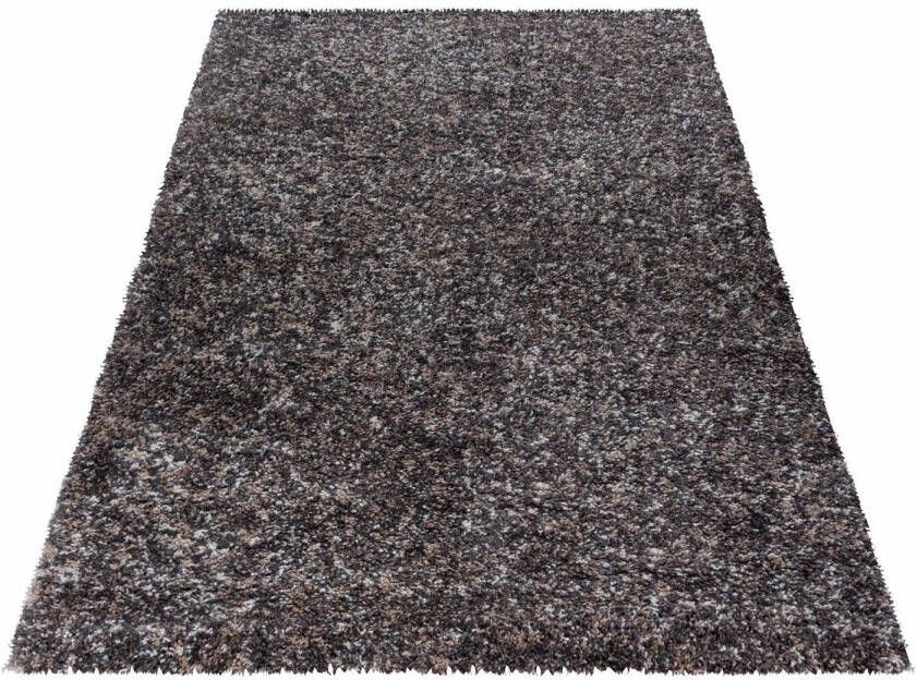 Flycarpets Hoogpolig Vloerkleed Lorium Gemeleerd Taupe grijs beige 100 X 200 Cm