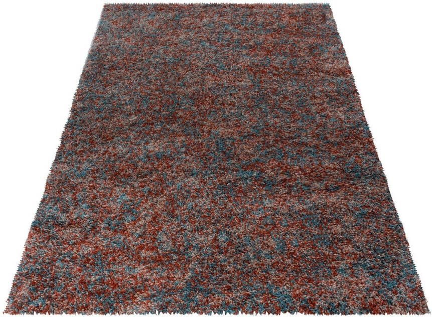 Flycarpets Hoogpolig Vloerkleed Lorium Gemeleerd Terra blauw beige 120 X 170 Cm