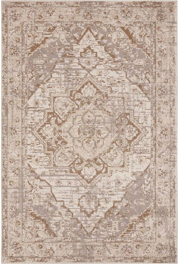 Flycarpets Terrain Designer Laagpolig Vloerkleed Crème Bruin 120x170 Cm