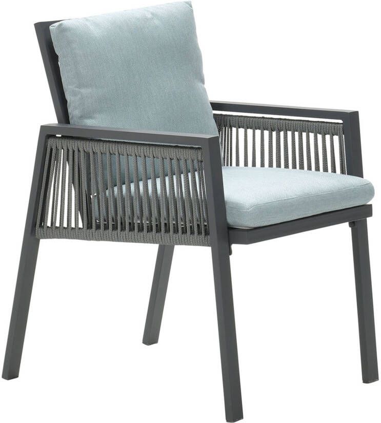 Garden Impressions Andrea dining fauteuil rope carbon black mint grey