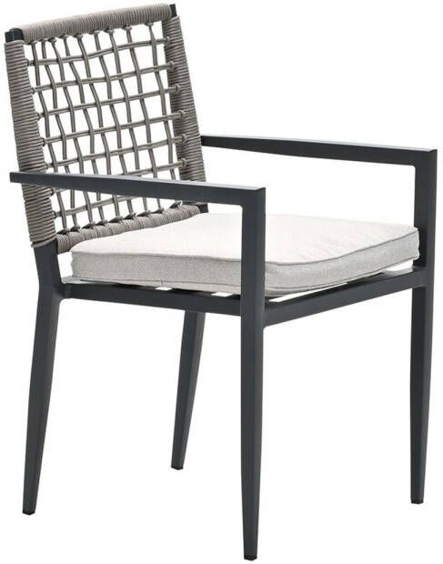 Garden Impressions Florance dining fauteuil carbon black rope taupe desert sand