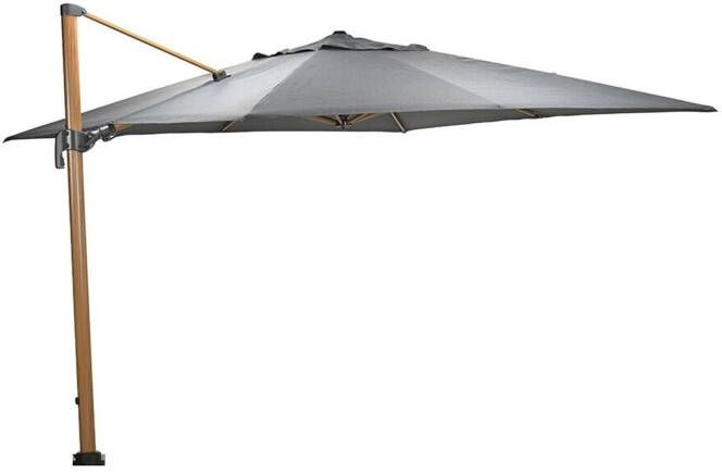 Garden Impressions Hawaii Big Pole zweefparasol 350x350 cm frame teak look doek donker grijs - Foto 6