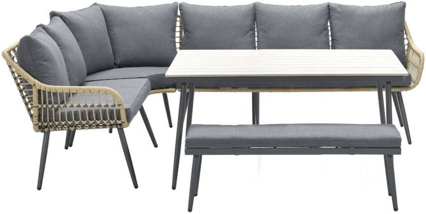 Garden Impressions Lounge Dining Set Lucas Natural Lounge Dining Set Links 6-delig