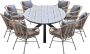 Garden Impressions Lucas tuinset 9-delig bruin Tulli tuintafel ovaal 280x140 cm grey teak look - Thumbnail 2