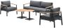 Garden Impressions Montevideo loungeset 5-delig carbon black light teak look merino black - Thumbnail 3