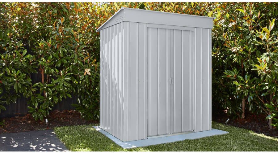 Globel Tuinhuis Skillion 64 Plaatstaal Zilver Metallic 171x113cm