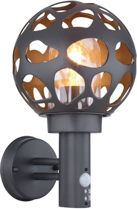 Globo Buitenlamp Hilario Staaledelstaal Antraciet 1x E27 Led