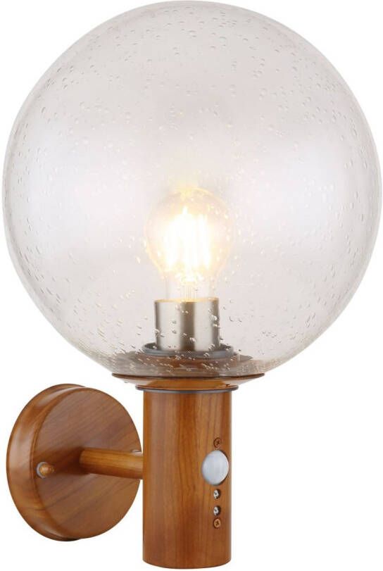 Globo Buitenlamp Ossy Aluminium Spuitgietwerk Houtnerf 1x E27 Led