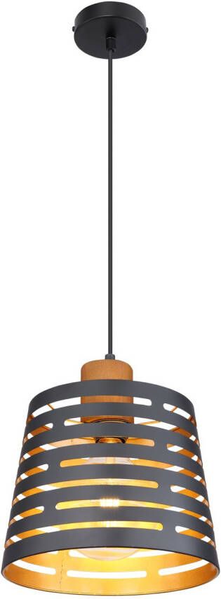 Globo Hanglamp Ablona Metaal Zwart 1x E27