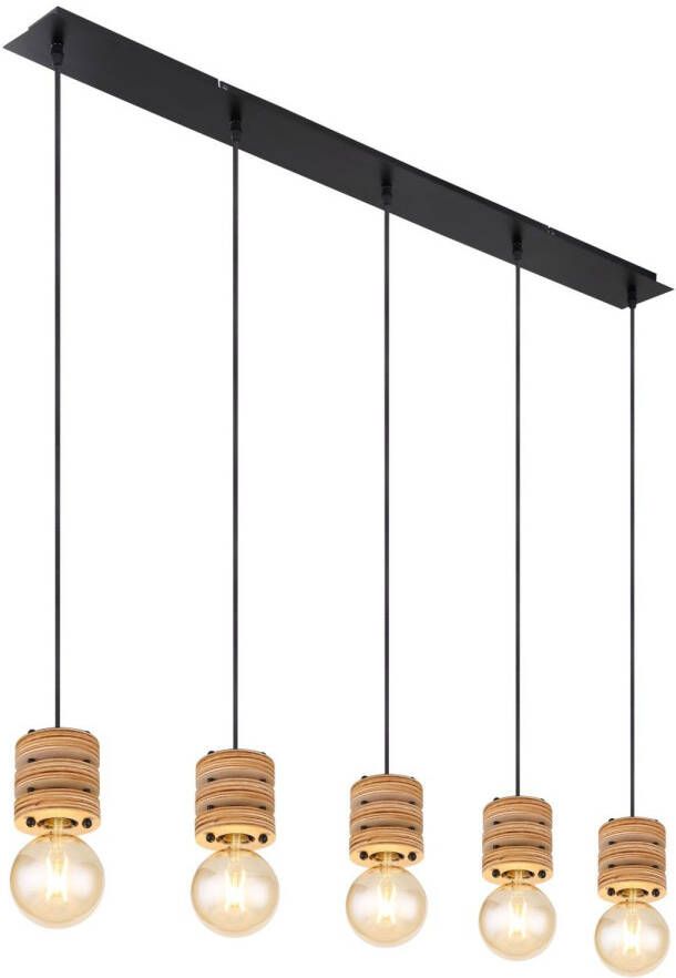 Globo Hanglamp Angeline Metaal Zwart 5x E27