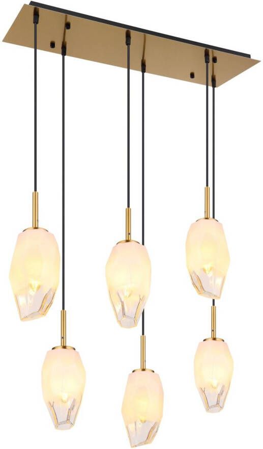 Globo Hanglamp Barcley Metaal Messingkleurig 6x E14