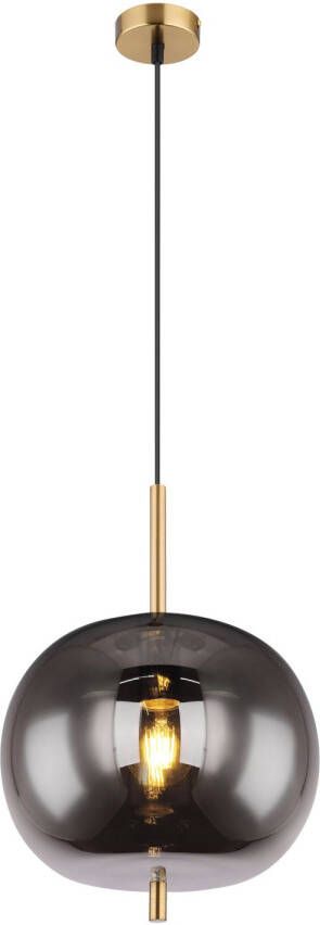 Globo Hanglamp Blacky I Metaal Messingkleurig 1x E27