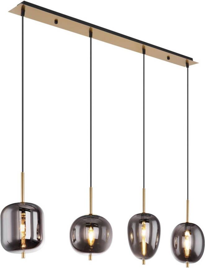 Globo Hanglamp Blacky I Metaal Messingkleurig 4x E14