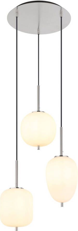 Globo Hanglamp Blacky I Metaal Nikkel 3x E14