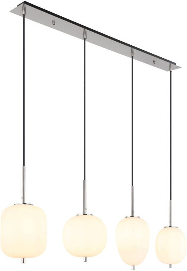 Globo Hanglamp Blacky I Metaal Nikkel 4x E14