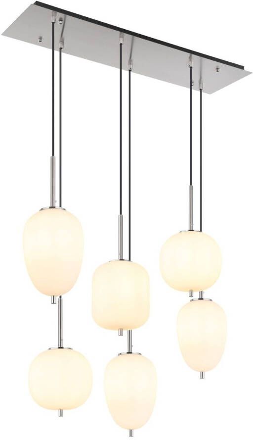 Globo Hanglamp Blacky I Metaal Nikkel 6x E14